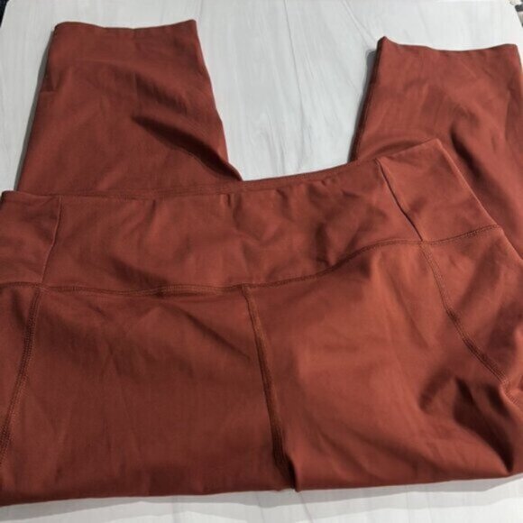 Girlfriend Collective Women's Orange & Brown Terra Crop Leggings Size 3XL - Picture 2 of 5